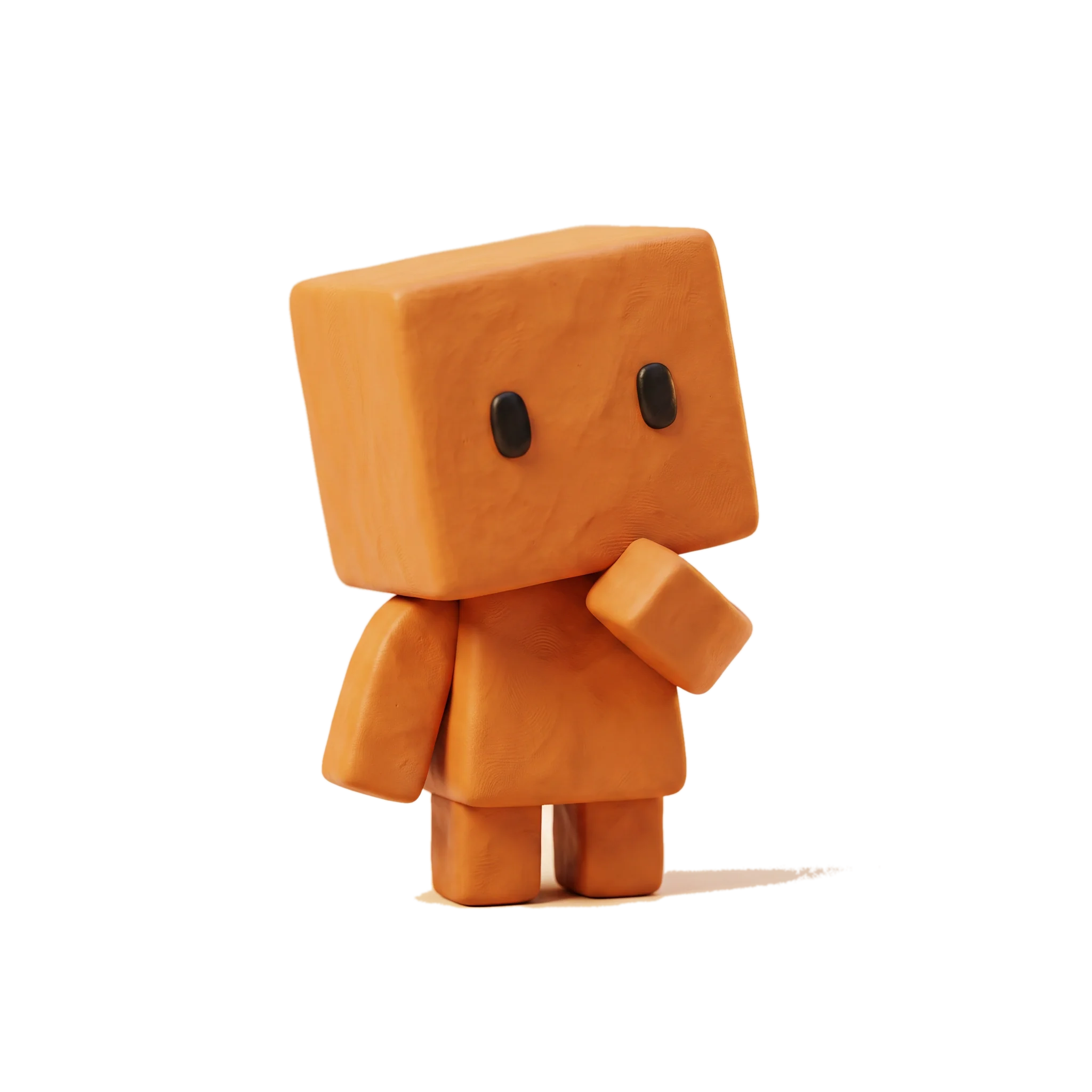 The PeachDesk mascot weighing two options thoughtfully